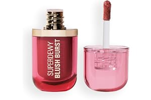 Revolution Superdewy Liquid Blush Burst – Aufbaubarer Flüssig-Blush für Wangen med Serum-Formel (Peptid & Hyaluronsäure), veg