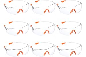 Yeria 9 stycken skyddsglasögon transparenta med klara glas gumminaskyddsglasögon, barns glasögon dammsäkra skytte sport skydd