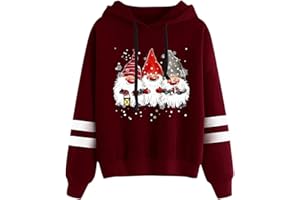 HSTERNEXY Weihnachts Hoodie Damen Baumwolle Weihnachtspulli Lustige Ugly Christmas Sweater Weihnachtspullover Damen Wichtel Kapuzenpullover XXL Hoodie Damen Weihnachtsmann Kostüm