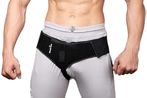 Wonder Care - Black Inguinal Hernia Support Truss for Single Inguinal or Sports Hernia with one Removable Compression Pads & Adjustable Groin Straps Surgery & Injury Recover (Right).