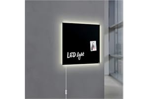 ‎SIGEL SIGEL GL400 Premium Glas-Magnettafel 48 x 48 cm mit LED-Beleuchtung, schwarz hochglänzend, TÜV geprüft, einfache Montage, incl. 3 Magnete, Artverum