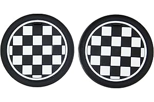 HDX Lot de 2 tapis antidérapants pour porte-bouteille d'eau pour Mini Cooper F54 F55 F56 F57 F60 R55 R56 R57 R58 R59 R60 R61 Hardtop Clubman Hatchback Covertible Roadster Countryman (78 mm, à carreaux)