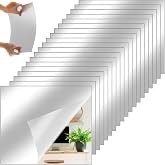 Kyrotech 2 Self Adhesive Acrylic Plexiglass Mirror, Flexible Decorative Sticker Wall Mirror, Unbreakable, Lightweight, Easy Assembly