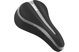 QOTSTEOS Bike Seat Cushion, Comfort Gel Bike Seat Pad Shock-Absorbing Bik-e Saddle Cushion Breathable Sea-t Cove-r for Indoor & Outdoor Cycling(COLOR:black)