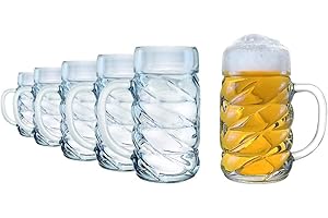 STÖLZLE-OBERGLAS Stölzle Lausitz 5210052 - Boccale da birra della collezione Kaiser da 500 ml, set da 6 pezzi, lavabili in lavastoviglie, altezza: 13,4 cm, diametro esterno: 9,5 cm