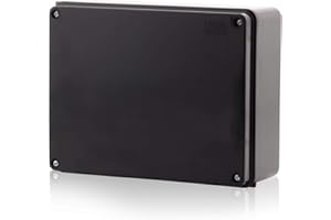 INTRATEC 100% SHOPPING Custodia di montaggio, scatola di derivazione custodia di plastica con viti 240x190x90mm, IP65, scatola di distribuzione nera custodia vuota custodia industriale, adatta per uso esterno