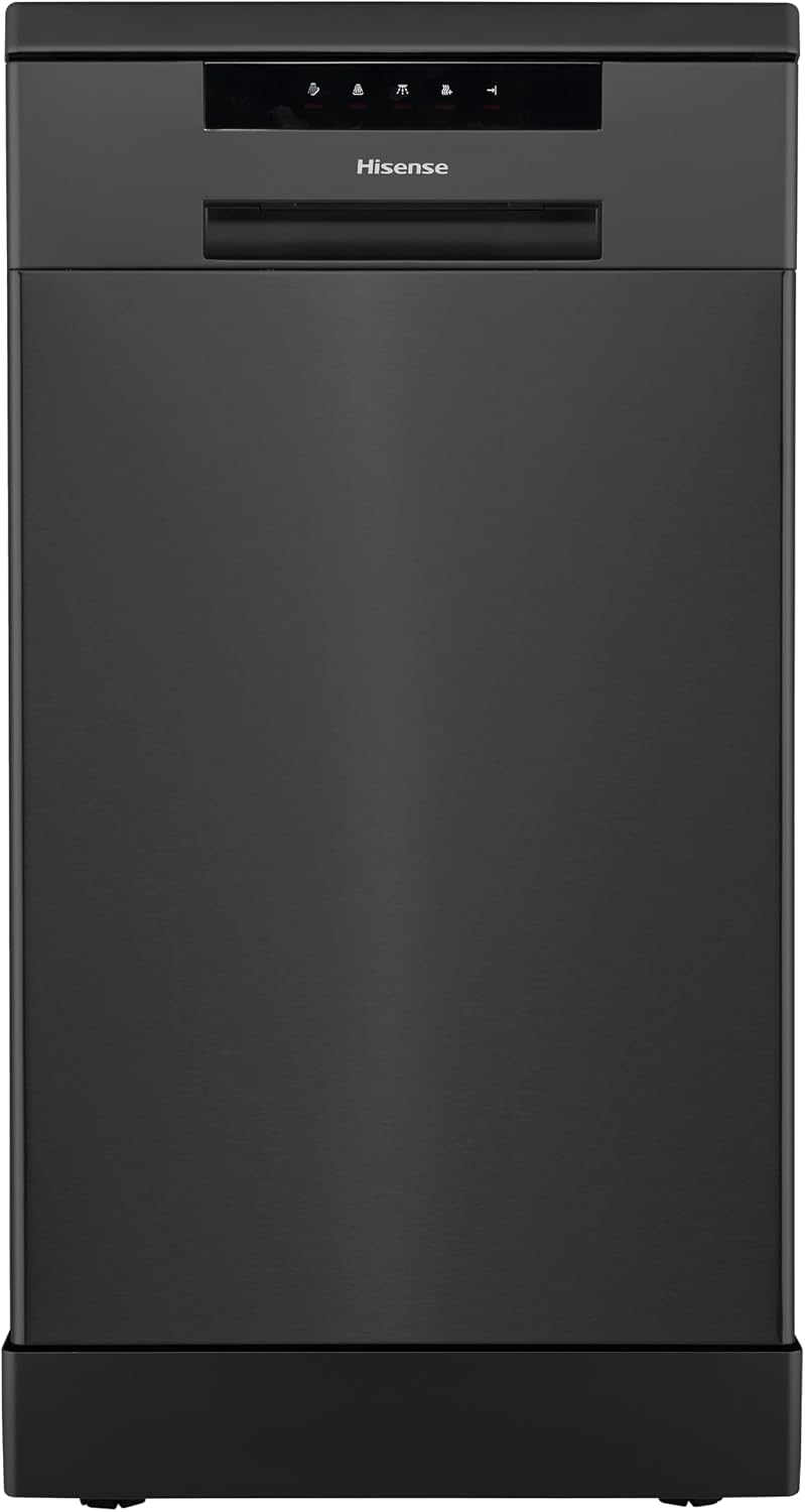 Hisense HS523E15BUK Slimline 10 Places Free Standing Dishwasher Black with 30 Minutes Quick Wash [Energy Class E]