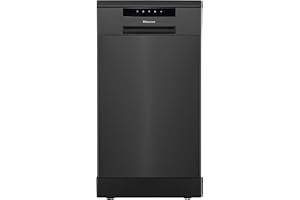 Hisense HS523E15BUK Slimline 10 Places Free Standing Dishwasher Black with 30 Minutes Quick Wash [Energy Class E]