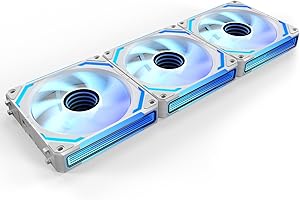 AsiaHorse COSMIQ Wentylator do komputera stacjonarnego RGB 120 mm, wentylator obudowy ARGB Daisy Chain, 3 RPM/2000 CFM/68,5 diody LED 24 piny PWN i 5 V 3-pinowe ARGB z kontrolerem, 3 Biała.