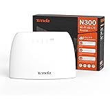 Tenda 4G03 Router 4G LTE fino a 150 Mbps/Wireless fino a 300Mbps, Monitoraggio del Traffico Dati, Porta LAN/WAN, con Slot per