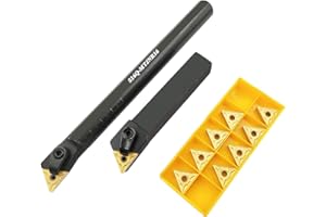 ASZLBYM Porte-outils de tournage en carbure indexable MTJNR1616H16 + tour métallique avec barre d'alésage interne S16Q-MTJNR16 + inserts de tournage en carbure indexables TNMG331 (TNMG160404)…