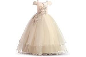 TTYAOVO Filles Licorne Fantaisie Princesse Robe Enfants Fleur Pageant Robe De Soirée sans Manches À Volants Robes