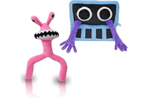 SUPER JAKES Rainbow Friends Peluche,Roblox Rainbow Friends Jouet en Peluche Doux d'halloween Thanksgiving Noël Stuffed Toy Cadeau de Poupée en Peluche Animale pour Enfants et Fans de Jeux(2PCS)