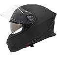 Zorax ZOR-808 Matt Black M (57-58cm) Double Visor Full Face Motorbike Motorcycle Helmet ECE 2206 Road Legal