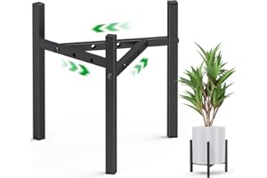 ZQILIBOYI Plant Stand Indoor, Metal Plant Pot Stand, Adjustable Flower Stand Corner Plant Stand, Plant Holder Indoor, Decor Flower Pot Shelf for Home Garden Corner Porch(Pot & Plant Not Included)-Black-1 Pack