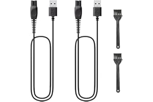 HSUPEZ 2 sztuki 5 V QP2724 kabel do ładowania do golarki Philips Norelco One Blade 360 QP2720 QP2734 QP2824 QP4530 QP4631 MG7910 MG5910 MG9510 MG9520 kabel ładujący z dwoma szczotkami do czyszczenia
