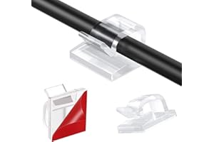 AONAT Clips Organizador de Cables Autoadhesivo, 60 Piezas Grapas de Pared para Cable de Transparent para Cable de USB, TV, Cargador, Audio, Abrazadera de Alambre para Mesa, Coche, Oficina, Casa