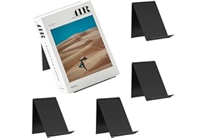 JSUOEO Pack of 5 Acrylic Book Stands Black Book Stand 13 x 11.5 x 10 cm Presentation Stand Slanted Book Holder Table Small Book Support for Books Photos Picture Albums Picture Books