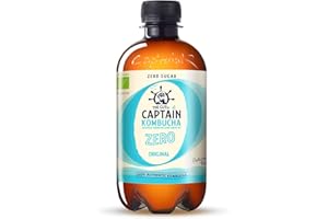 THE GUTSY CAPTAIN KOMBUCHA Gutsy Captain Kombucha ZERO - ZERO Calories, Zero Sugar - Bio Kombucha Tee, Lebendige Kulturen, Keine Konservanten, Unpasteurisiert, Roh und Vegan - 12 x 400ml ZERO (Original)