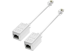 HAWAKA Phone Jack to Ethernet Adapter, RJ11 to RJ45 Converter for Landline Telephone With Cable, 8P8C to 6P4C Converter, for ADSL Modem, Fax Machine, Landline Telephone