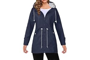 Hveuluop Gieen Chaqueta con capucha para mujer, con cremallera, ligera, para entretiempo, para exteriores, montañismo, ropa exterior