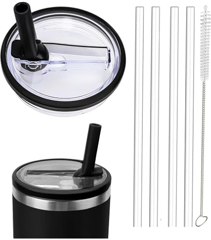 2er-Set Auslaufsicherer Deckel Für Stanley Cup 40oz – Inkl. Trinkhalme, Reinigungsbürste & Demontagewerkzeug, Aus PP, Schwarz – Passend Für Quencher H2.0 2er-Set Auslaufsicherer Deckel Für Stanley Cup 40oz – Inkl. Trinkhalme, Reinigungsbürste & Demontagewerkzeug, Aus PP, Schwarz – Passend Für Quencher H2.0