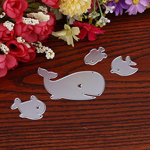 Amazingdeal365 4 PCS Fisch Metall Form Schablonen Schneiden DIY Dekor Sammelalbum Karten Buchzeichen Lesezeichen als Geschenk für Freunde Geburtstag Kinder,Kindergarten Hobby Schule Handarbeit Unterricht usw. Ein tolles Geschenk! - 6