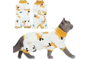 DENTRUN Cat Surgery Recovery Suit Professional Cat Post Surgery Suit Cone E-Collar Alternative For Cat Abdominal Wounds Anti Licking Pajama Suit for Small Pets Spay Kitten Soft Onesie Cat Medical Vest