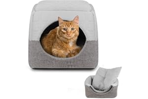 Wodondog Cama para mascotas, cueva para gatos y perros 2 en 1, plegable, para invierno y verano, cama para perros pequeños