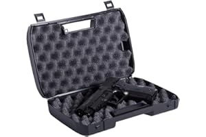 GSG Pistolenkoffer 31x20x7 abschließbar Waffenkoffer Pistole mit Rasterschaumstoff Noppenschaum Pistolen Koffer Kurzwaffe Kleiner Koffer Waffen Koffer Waffentransportkoffer Schutzkoffer