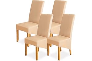 Kfnire Fundas Sillas de Comedor 4 Piezas, Elástico Fundas para Sillas Diseño de Tela Elegante Lavable Reutilizable Fundas Protectoras para Sillas