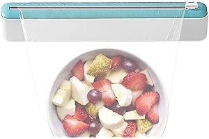 FAPPY Distributeur Et Découpeur d'emballage pour Film Étirable Et Papier D'aluminium, Distributeur De Film, Dérouleur Film Alimentaire pour Cuisine, Organisateur De Stockage De Coupe-Emballage 2 en 1