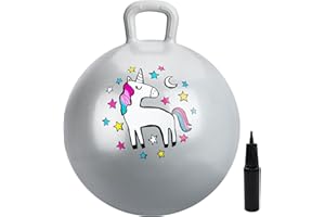 U&C Planet Space Hoppers 18 Inch for Kids,Jumping Ball with Handle,Unicorn Inflatable Hopping Balls,Hopper Ball with Pump for Boys Girls Age 3-8 Indoor and Outdoor Garden Game