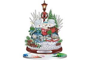 Starnearby DIY Diamond Painting Weihnachten Deko, 5D Diamant Painting Bilder Schneemann, Diamant Malerei Kunst Set Weihnachtsmann Weihnachtsbaum Ornamente Geschenke für Anfänger (Weihnachten D)