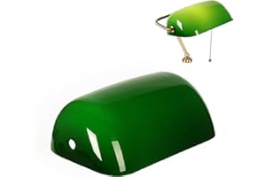 FIRVRE Verde Paralume Vetro Ricambio, Paralume per Lampada da Tavolo, Lampada da Terra, Lampada da Parete, Size 22,5cm x 13cm