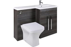 Aquariss Designer RH Grey Combi Bathroom Vanity Unit with Basin + Back To Wall Toilet