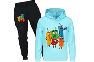 Jicahond Number Printing Hoodies Kids Cartoon Merch Tracksuits Boys 2pcs Outfits 2-13 Years