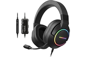 Tronsmart USB Gaming Headset, Surround Sound 7.1, No-delay & Noise-free, 360° Adjustment Microphone, Comfortable Breathable Sweat-proof, Professional PC/PS/Playstation/Switch Accessories