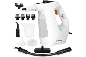 SXHY Tragbare Dampfreiniger, Dampfreiniger Handheld für das Haus Mehrzweck, Transparente Wassertank-11-teilige Zubehör-Kit für Sofa, Dusche, Polsterung, Auto