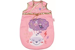 Zapf Creation 831120 BABY born Happy Birthday Schlafsack - rosa Puppenschlafsack für 43cm Puppen mit goldenen Verzierungen und Weltraum-Drucken, mit Klettverschluss zum einfachen Öffnen