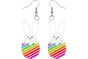 Hcvone Easter Gifts For Women Girls Easter Bunny Earrings Novelty Rabbit Egg Gnome Shaped Dangle Earrings Cute Cartoon Ear Decoration Gifts