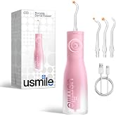 usmile C30 Irrigador Dental Port&aacute;til Inal&aacute;mbrico, Dep&oacute;sito de 300 ml, 5 Niveles de Presi&oacute;n, Boquillas para Ortodoncia e Invis