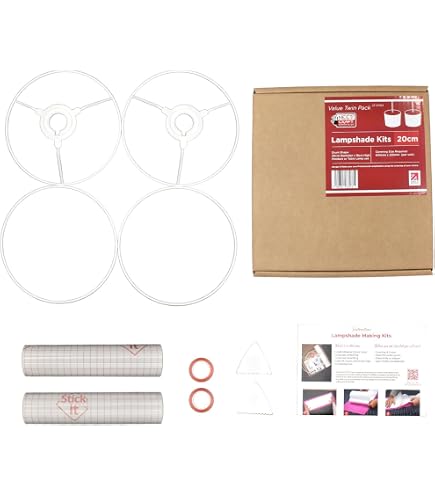 Kit Fabrication Abat-jour Rectangulaire Arrondi 40x20 Cm - DIY, Pour Lampe Suspension Ou Table - Colle Fournie - 6
