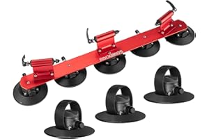 ROCKBROS Portabicicletas Techo de Coche para 1-3 Bicicletas Ventosa Liberación Rápida Soporte de Bici para Viaje, Negro/Rojo