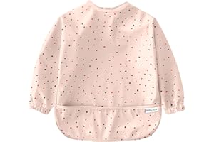 Baby Nom ® Bavoir Manches Longues pour Bebe - Bavoirs Bebe Imperméable, Tablier Bebe pour Manger, Tablier Enfant Repas, Bavoir DME, Blouse Bebe Repas