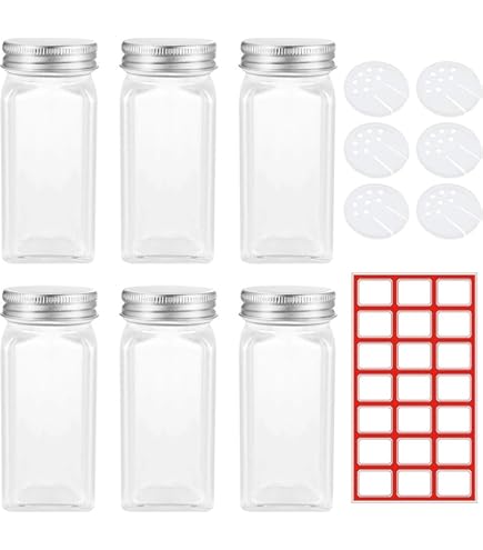 Confezione Da 6 Barattoli Per Spezie In Plastica Da 16 Once