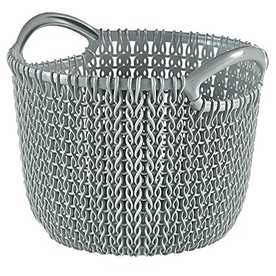Curver 03701-X60-00 Knit Corbeille ronde Plastique Bleu 20,5 x 19,5 x 16 cm 3 L
