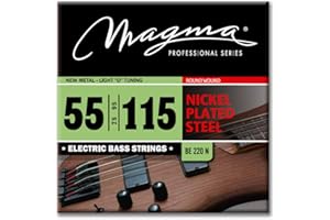 Magma - 1 Juego de Cuerdas para Bajo Eléctrico de Acero Niquelado – Tensión Metal Nuevo - Afinación "D" Liviano, Escala 34 pulgadas - Set de 4 cuerdas (.055" - .075" - .095" - .115") – BE220N