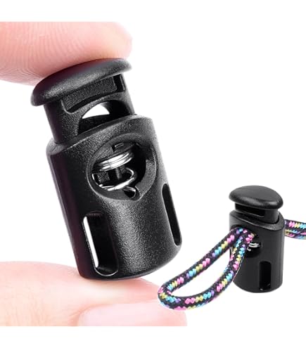 32PCS Cord Locks - 4 Sizes Plastic Spring Toggle Stoppers For Drawstrings, Shoelaces, Bags, Clothing, Face Masks