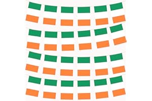 YAAVAAW 10m/32.8ft Irish Flags Bunting with 30 Flags for St. Patrick's Day Party Decorations,Ireland Bunting Flags Banner for Six Nations Rugby Euro World Cup Football Irish Party Decorations
